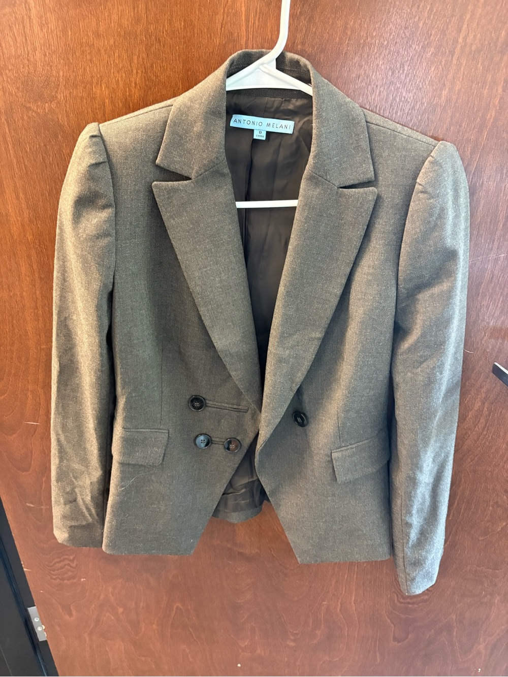 ANTONIO MELANI Olive-Brown Double-Breasted Blazer